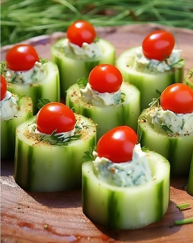 Cream Cheese Cucumber Bites with Dill