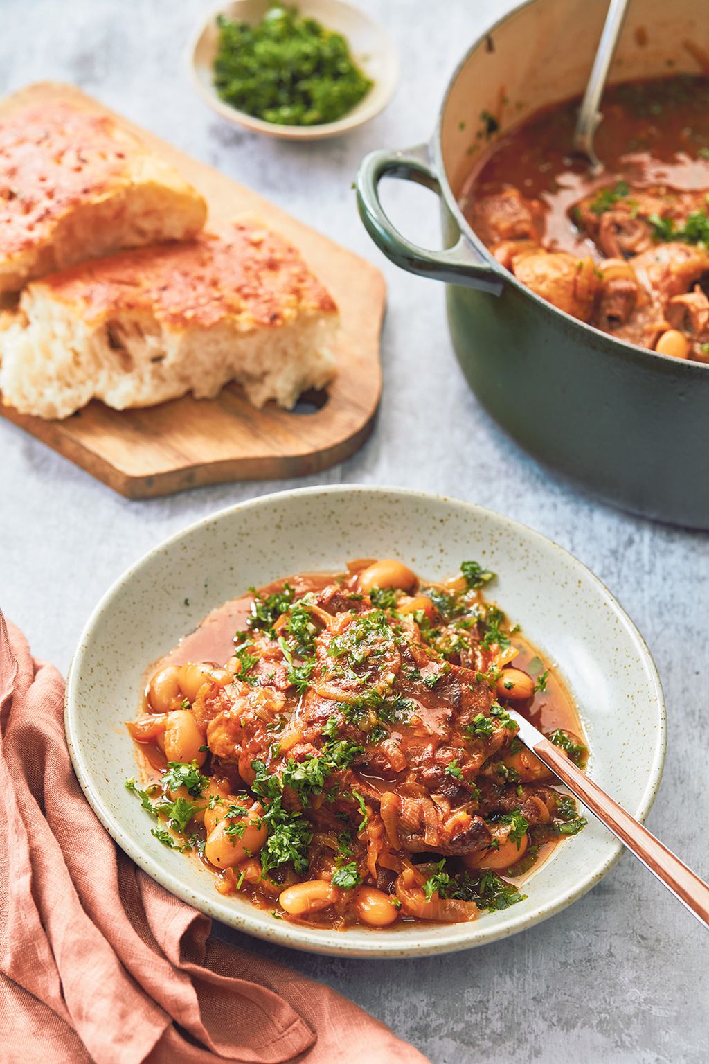 Slow-Cooked Lamb Shoulder Recipe With Caramelised Onions & Beans