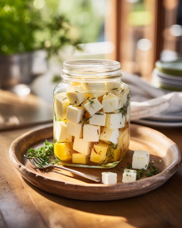 Marinated Cheese In Mason Jar Recipe